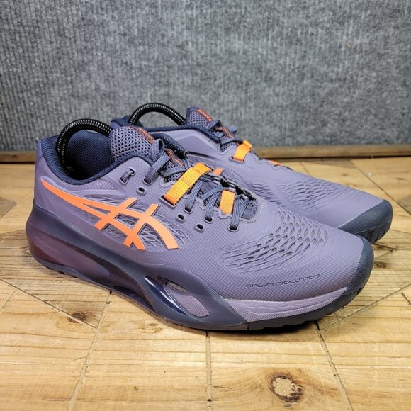 ASICS GEL-RESOLUTION X Men's 8 1041A481 Purple Orange Tennis Shoes Pickleball - Picture 1 of 12